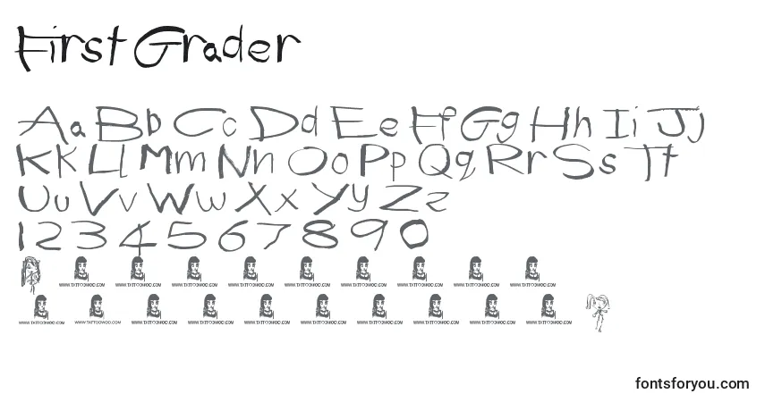 characters of first grader font, letter of first grader font, alphabet of  first grader font